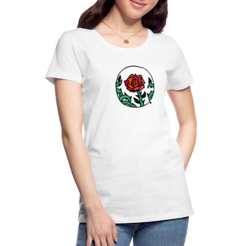 Rose Red Pikante en Médaillon - Frauen Premium T-Shirt