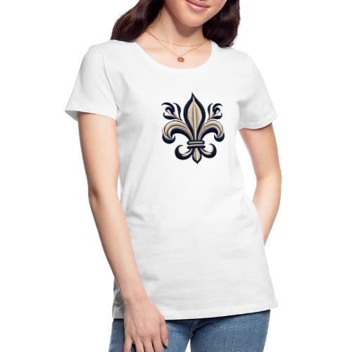 Classic Fleur-de-Lis Embroidery Tee - Women's Premium T-Shirt