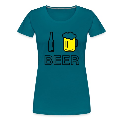 I Love Beer (2-farbig) - Frauen Premium T-Shirt