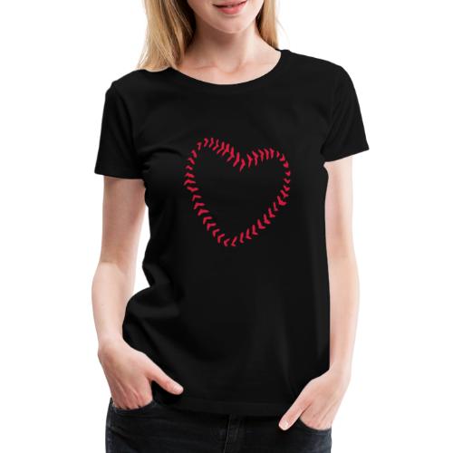 2581172 1029128891 Baseball hjertet af sømme - Dame premium T-shirt