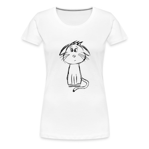 Katt kattunge svart scribblesirii - Premium-T-shirt dam