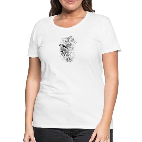 Fantasie-Seepferdchen in Schwarz - Frauen Premium T-Shirt