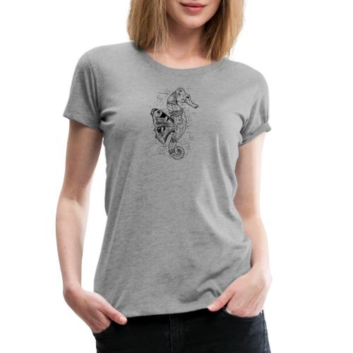 Fantasie-Seepferdchen in Schwarz - Frauen Premium T-Shirt