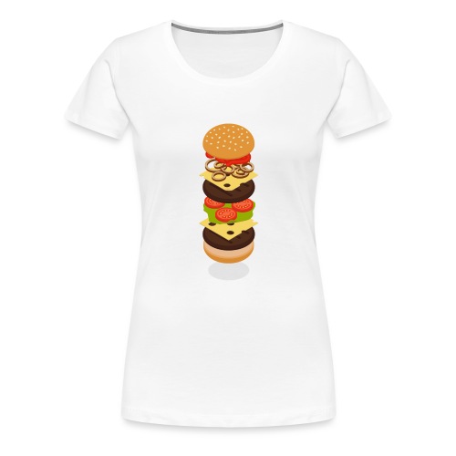 Isometric Burger Tower - Women's Premium T-Shirt