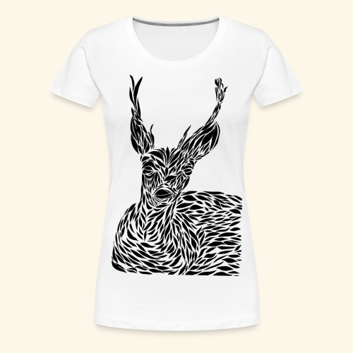 deer black and white - Naisten premium t-paita