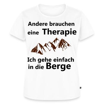 Therapie Berge - Frauen Premium Bio T-Shirt - Weiß - Vorne - AI Model Female 172 dark (172cm)