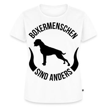 Boxermenschen sind anders - Frauen Premium Bio T-Shirt - Weiß - Vorne - AI Model Female 172 dark (172cm)