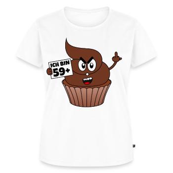 60. Geburtstag - Ich bin 59 + 1 - Kackcake - Frauen Premium Bio T-Shirt - Weiß - Vorne - AI Model Female 172 dark (172cm)
