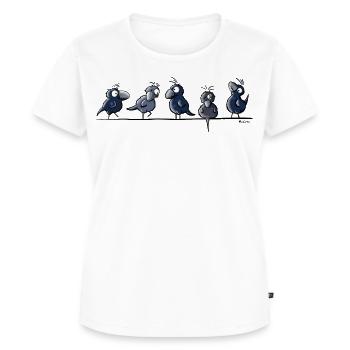 Funny Raben - Frauen Premium Bio T-Shirt - Weiß - Vorne - AI Model Female 172 dark (172cm)