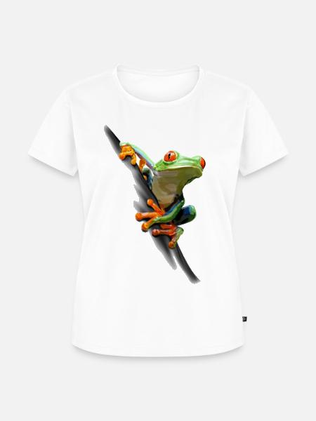 Frosch - Frauen Premium Bio T-Shirt - Weiß