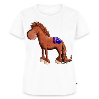 Isländer mit Fahne - Frauen Premium Bio T-Shirt - Weiß - Vorne - AI Model Female 172 dark (172cm)
