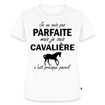 je ne suis pas parfait mais je suis cavalière ... - T-shirt Premium bio Femme - blanc - Devant - AI Model Female 172 dark (172cm)
