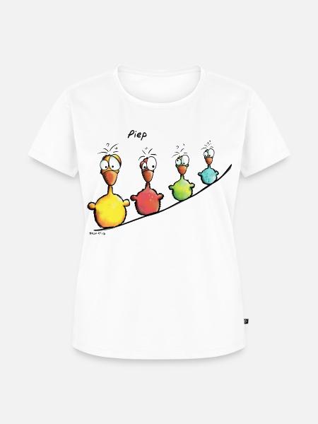 Vogelleine Piep - Frauen Premium Bio T-Shirt - Weiß