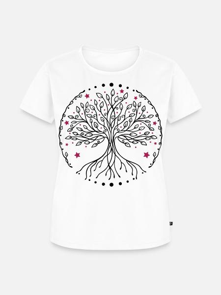 Lebensbaum Yoga - Frauen Premium Bio T-Shirt - Weiß