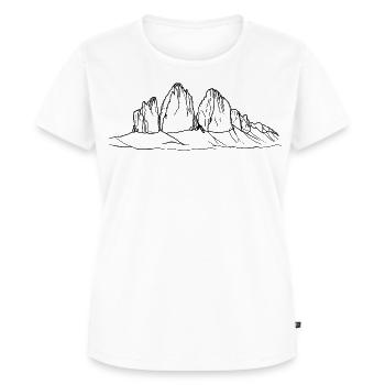Drei Zinnen, Sexten Dolomites, montagnes, alpinisme - T-shirt Premium bio Femme - blanc - Devant - AI Model Female 172 dark (172cm)