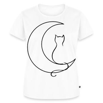 Chat de lune - T-shirt Premium bio Femme - blanc - Devant - AI Model Female 172 dark (172cm)