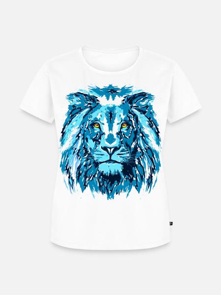 Blauer Löwe - Grosskatze - Wildlife - Sternzeichen - Frauen Premium Bio T-Shirt - Weiß