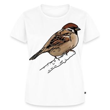 Sperling - Spatz - Frauen Premium Bio T-Shirt - Weiß - Vorne - AI Model Female 172 dark (172cm)