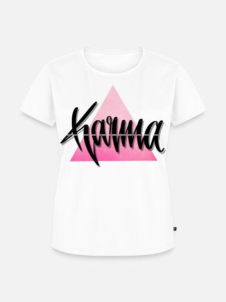Karma Schriftdesign - Frauen Premium Bio T-Shirt - Weiß