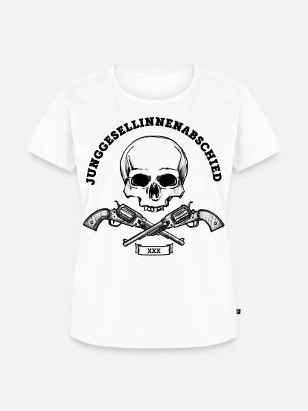 Junggesellinnenabschied 2023 Schädel (MC) (Black) - Frauen Premium Bio T-Shirt - Weiß