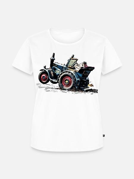 Lanz Traktor Bulldog Power - Frauen Premium Bio T-Shirt - Weiß