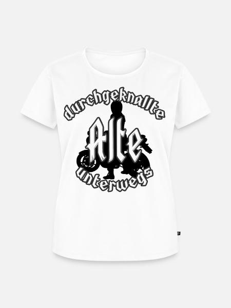 durchgeknallte Alte unterwegs - Frauen Premium Bio T-Shirt - Weiß