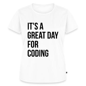 Coding - Women's Premium Organic T-shirt - white - Front - AI Model Female 172 dark (172cm)