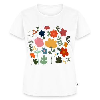 Flower Power Blumen Design - Floral Hippie Style - Frauen Premium Bio T-Shirt - Weiß - Vorne - AI Model Female 172 dark (172cm)