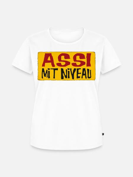 Assi Mit Niveau - Frauen Premium Bio T-Shirt - Weiß