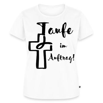 Baptism on behalf of the fish dips into the cross Baptismal feast - Women's Premium Organic T-shirt - white - Front - AI Model Female 172 dark (172cm)