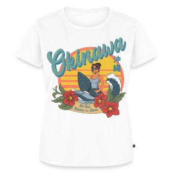 Okinawa Beaches (Halftone Version) - Frauen Premium Bio T-Shirt - Weiß - Vorne - AI Model Female 172 dark (172cm)
