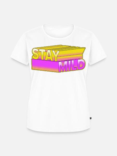 Stay Mild – Neon 3D Retro Look - Frauen Premium Bio T-Shirt - Weiß