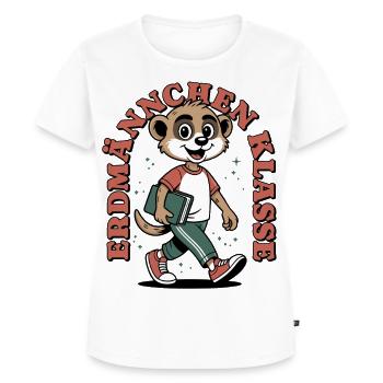 Klassentier Erdmännchen Klasse Retro, Mehrfarbig - Frauen Premium Bio T-Shirt - Weiß - Vorne - AI Model Female 172 dark (172cm)