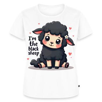 Je suis le mouton noir – et j’en suis fier ! - T-shirt Premium bio Femme - blanc - Devant - AI Model Female 172 dark (172cm)