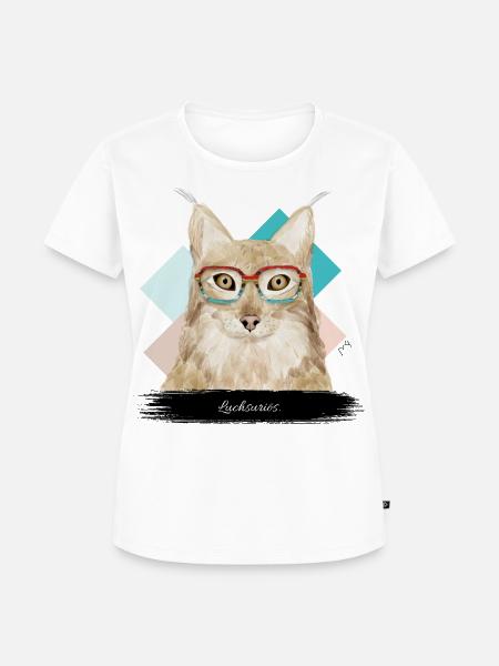 JvG Luchs "Luchsuriös!" - Frauen Premium Bio T-Shirt - Weiß