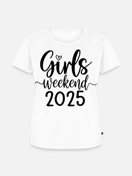 Girls Weekend 2025 Schriftzug - Frauen Premium Bio T-Shirt - Weiß