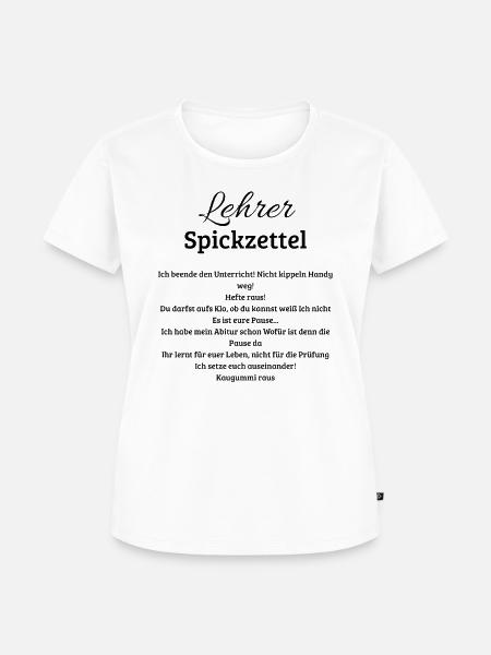 Lehrer Spickzettel, lustiges Geschenk für Lehrerin - Frauen Premium Bio T-Shirt - Weiß