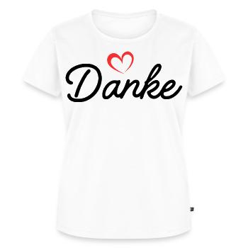 Coeur Ligne Écriture Amour - T-shirt Premium bio Femme - blanc - Devant - AI Model Female 172 dark (172cm)