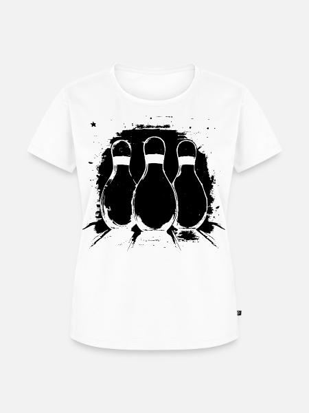 Bowling Grafik - Frauen Premium Bio T-Shirt - Weiß
