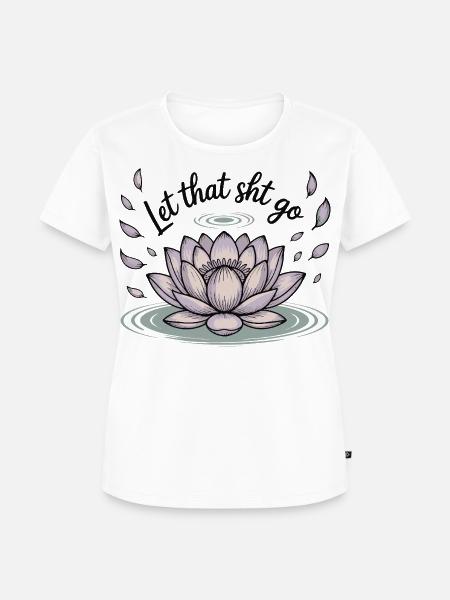 Lotus Loslassen Motiv - Frauen Premium Bio T-Shirt - Weiß