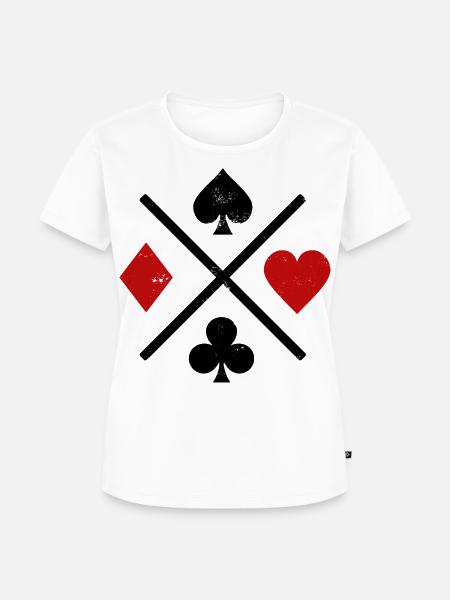 Spielkarten Kontrastdesign - Frauen Premium Bio T-Shirt - Weiß