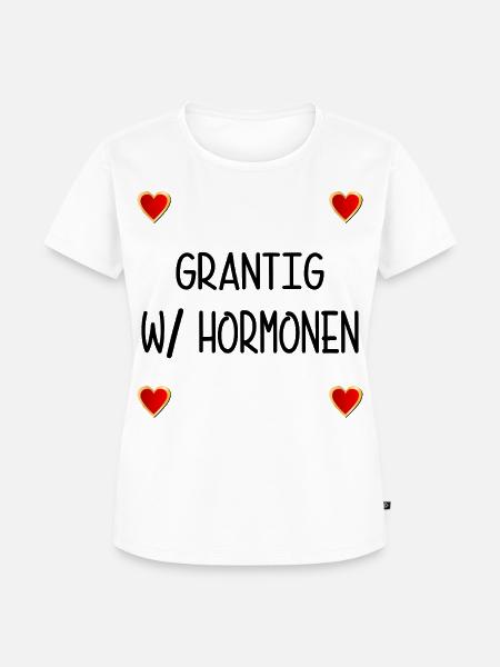 WECHSELJAHRE MENOPAUSE GRANTIG HORMONE - Frauen Premium Bio T-Shirt - Weiß