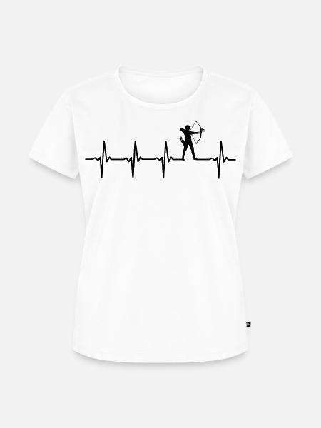Bogenschießen Herzschlag-Bogenschießen - Frauen Premium Bio T-Shirt - Weiß