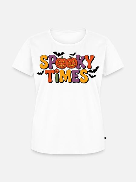 Spooky Times Halloween Pumpkins - Frauen Premium Bio T-Shirt - Weiß