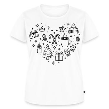 Christmas Heart X-Mas Heart Shape Christmas Time - Women's Premium Organic T-shirt - white - Front - AI Model Female 172 dark (172cm)