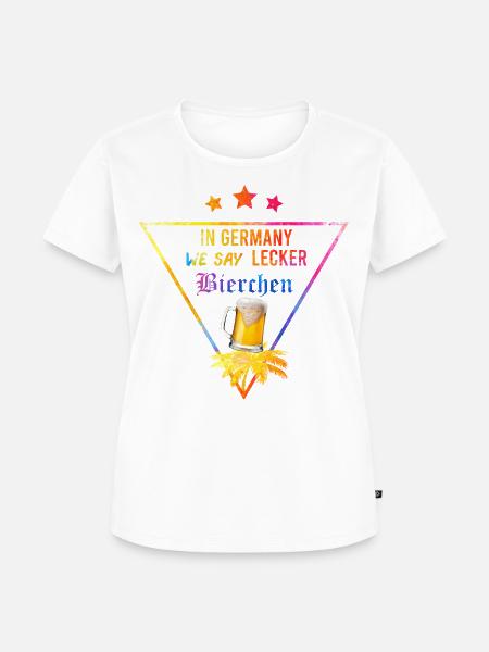In_Germany_we_say_Lecker_Bierchen_- - Frauen Premium Bio T-Shirt - Weiß