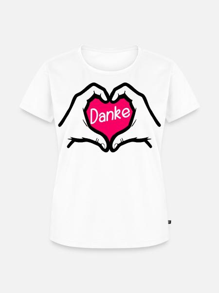 Dankeschön Danke HERZ - Frauen Premium Bio T-Shirt - Weiß
