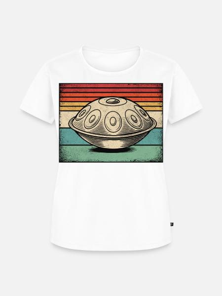 Handpan Hang Drum Retro - Frauen Premium Bio T-Shirt - Weiß