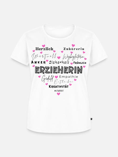 Erzieherin Herz - Frauen Premium Bio T-Shirt - Weiß