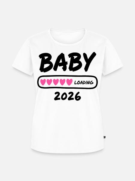 Baby Loading 2026 Schwangerschaft Eltern - Frauen Premium Bio T-Shirt - Weiß